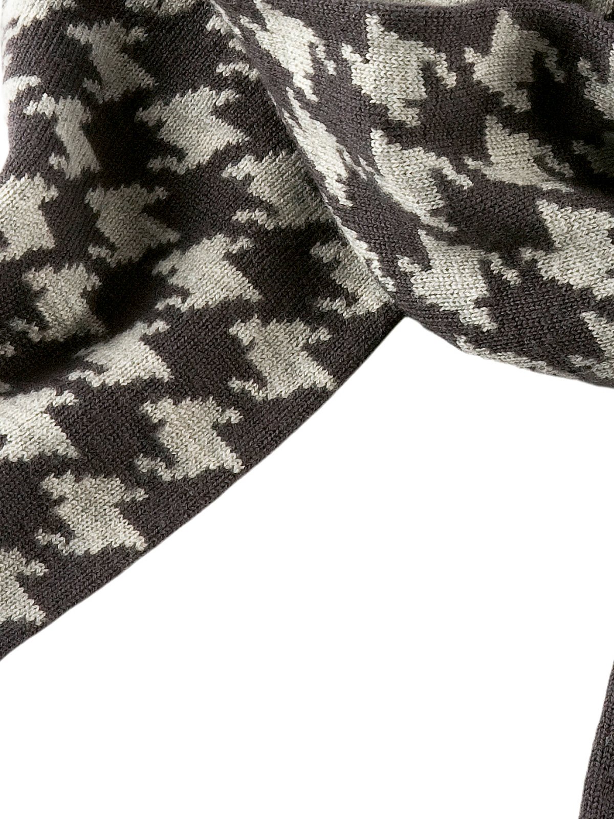 Bufanda de pata de gallo — detalle del tejido