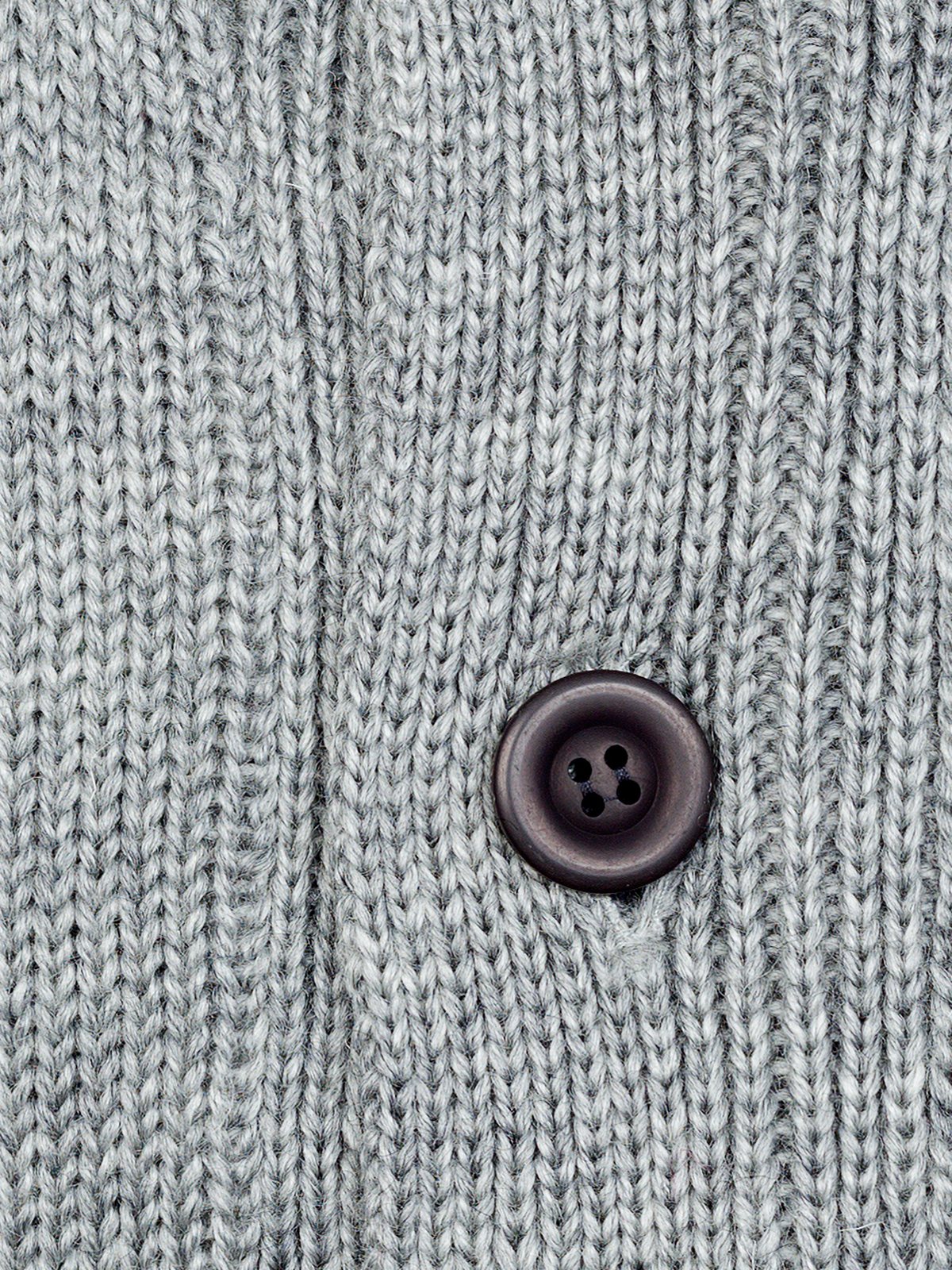 Chaqueta de punto gris — detalle del tejido