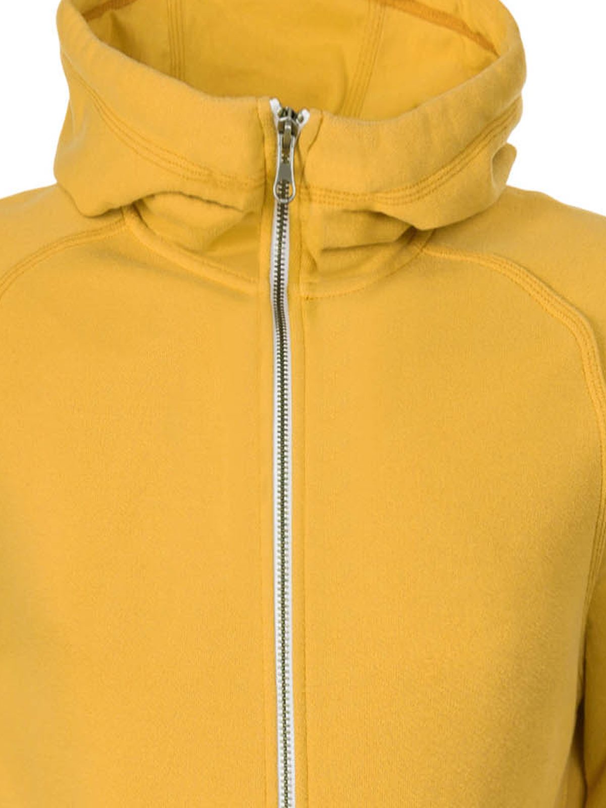 Sudadera con capucha mostaza — detalle