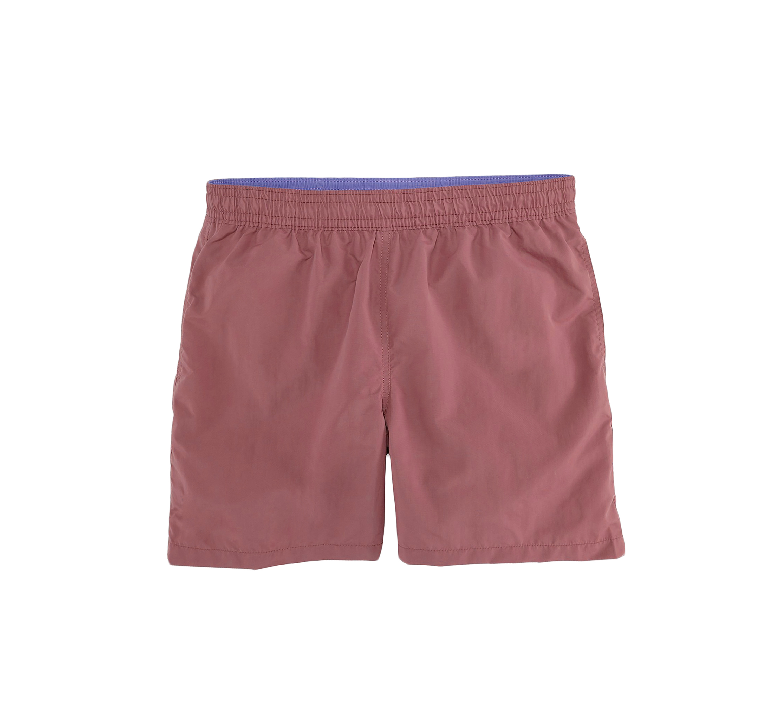 Bañador corto de hombre color coral, visto de frente